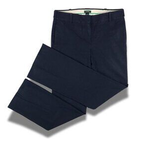 J.CREW Navy Denim-like Full Leg Striped Trousers Size 4